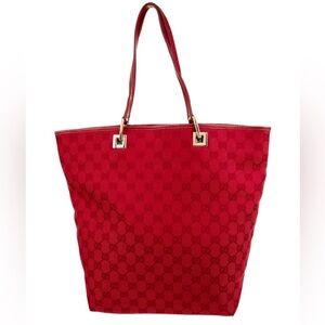 Gucci Red Canvas Tote
